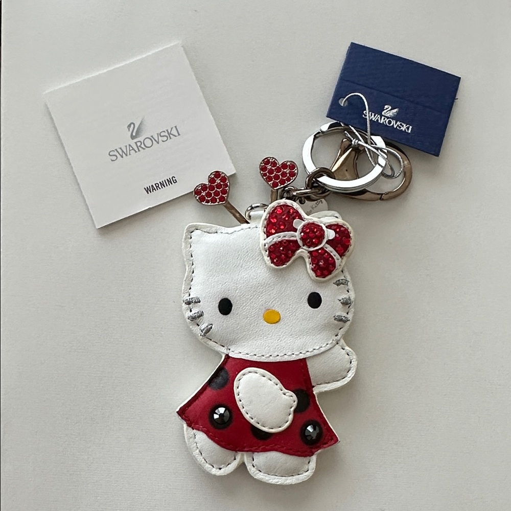 Rare Swarovski Hello Kitty Ladybug Bag Charm Keychain